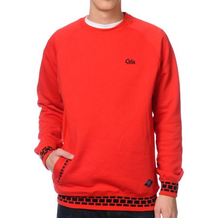 Crooks and Castles 10-Star Red Crew Neck Sweatshirt