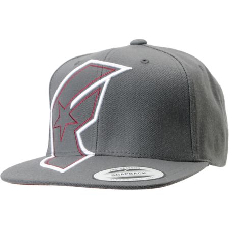 Famous Stars & Straps Giant Badge Charcoal Snapback Hat