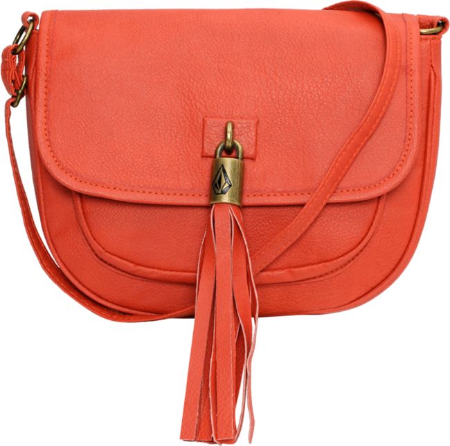 Volcom Girls Shake Your Tassel Coral Crossbody Purse