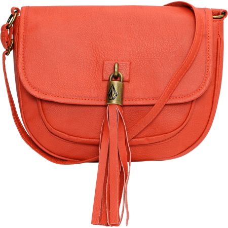 Volcom Girls Shake Your Tassel Coral Crossbody Purse