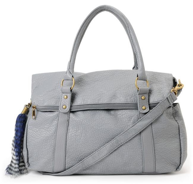 Volcom Girls Furballz Satchel Grey Purse
