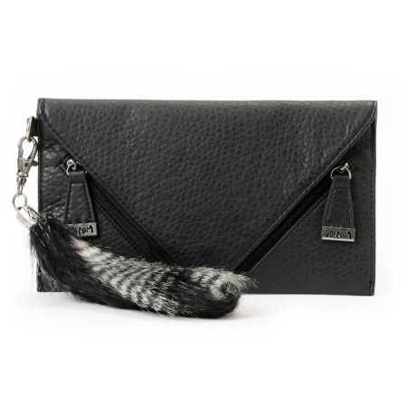 Volcom Girls Furballz Black Clutch Wallet