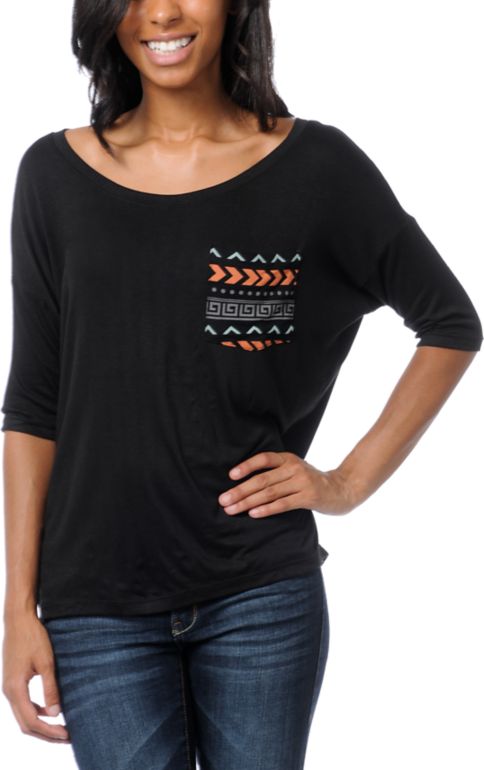Lira Girls Symbol Black Rayon Top