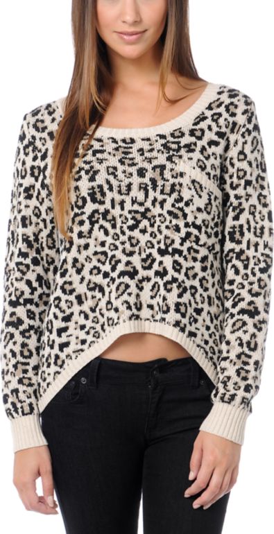 Billabong Girls Liv For Luv Cheetah Sweater
