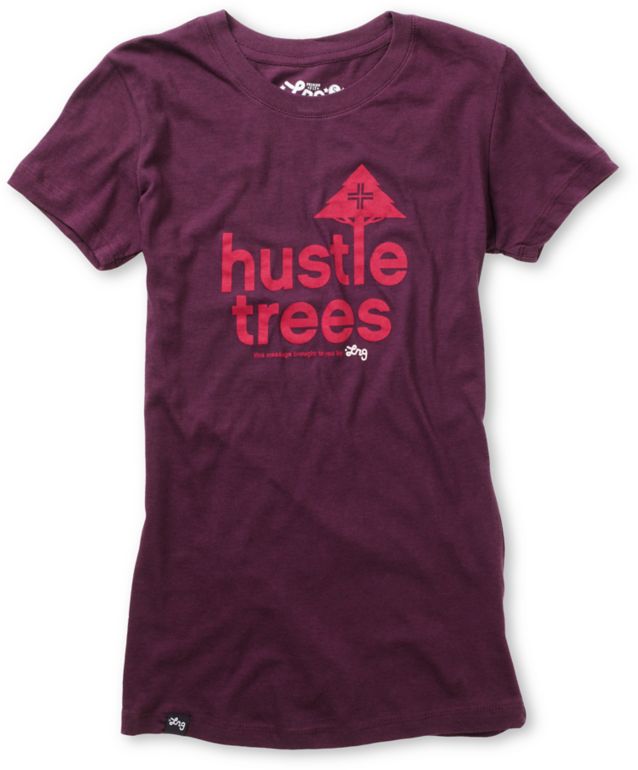 LRG Girls Hustle Trees Plum Purple Tee Shirt