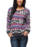 Billabong Girls Thea Printed Fleece Crew Neck Sweatshirt