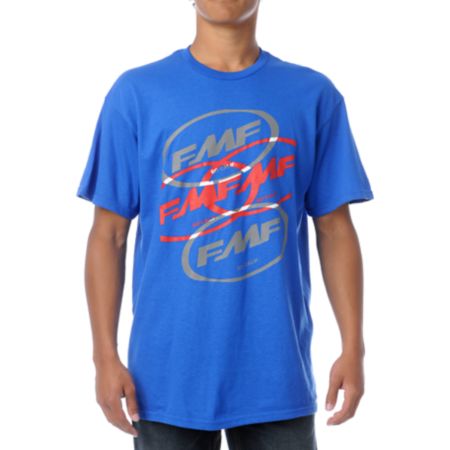 FMF Stacked Up Blue Tee Shirt