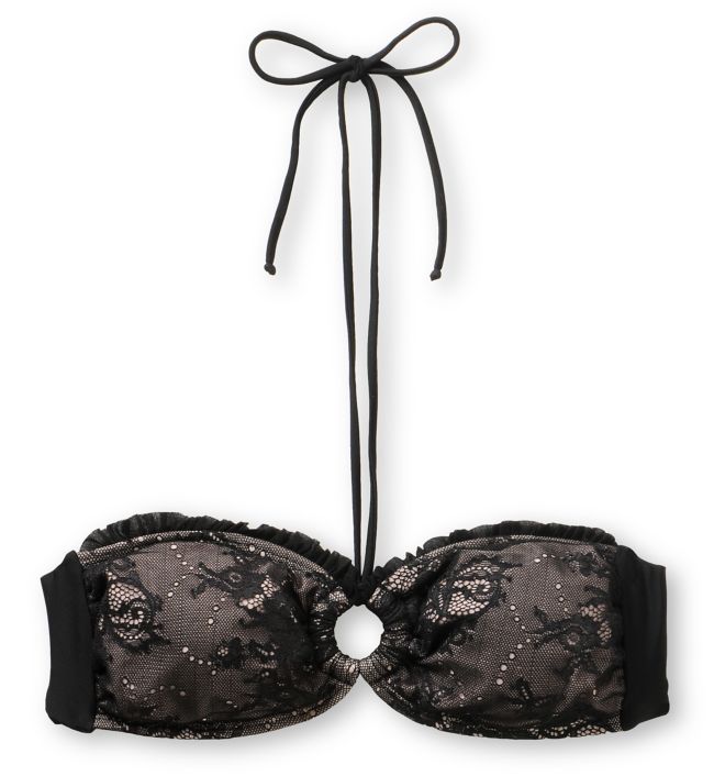Lost Swimwear Satisfy Black Lace Bandeau Bikini Top