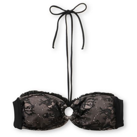 Lost Swimwear Satisfy Black Lace Bandeau Bikini Top