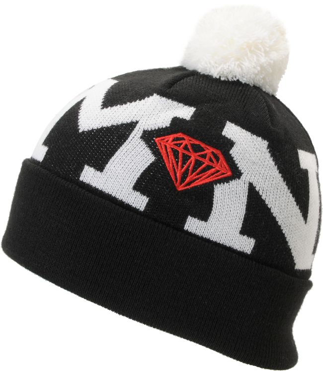 Diamond Supply Black Snow Pom Beanie
