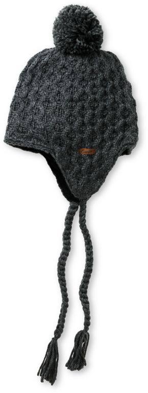 Empyre Girls Aisha Fleece Earflap Charcoal Knit Beanie