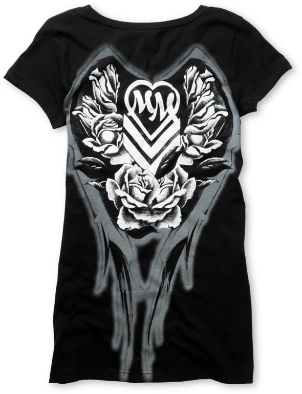 Metal Mulisha Wingin It Black Scoop Neck Tee Shirt