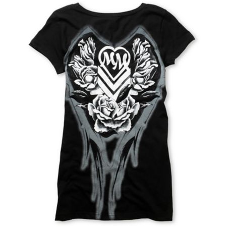 Metal Mulisha Wingin It Black Scoop Neck Tee Shirt