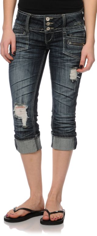 Almost Famous Kassidy Cuffed Cropped Jeans