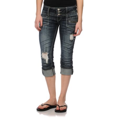 Almost Famous Kassidy Cuffed Cropped Jeans