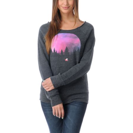 Glamour Kills Final Frontier Grey Raglan Pullover Sweatshirt