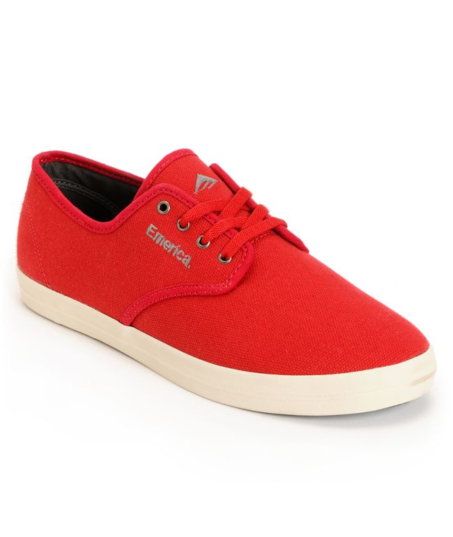 Emerica Wino Red & White Canvas Shoe