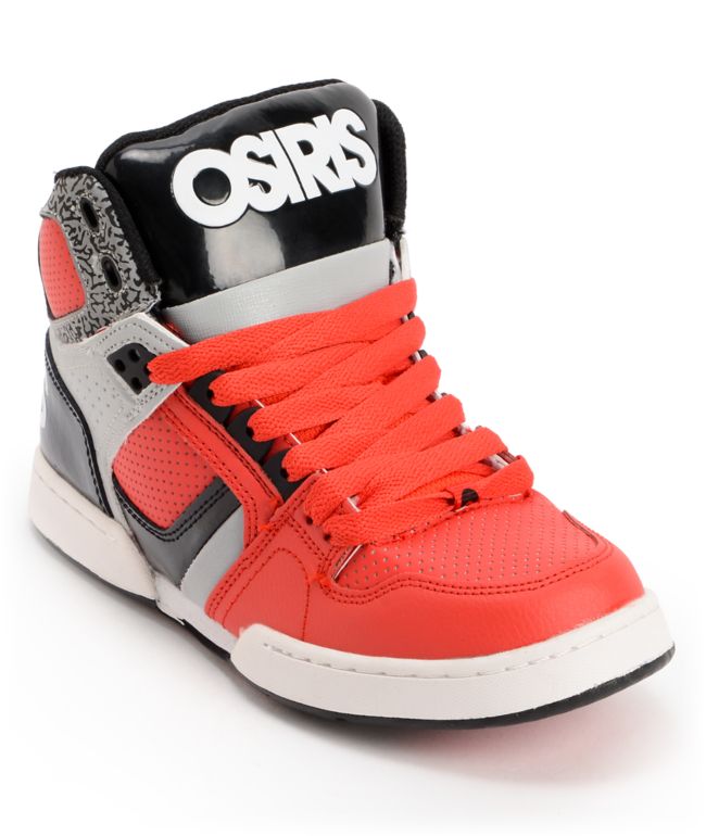 Osiris Kids NYC 83 Red, Grey & Black Skate Shoe
