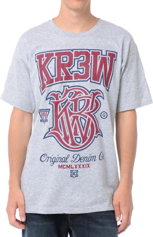 KR3W Champ Heather Grey Tee Shirt