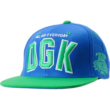 DGK Slogan Blue & Green Snapback Hat