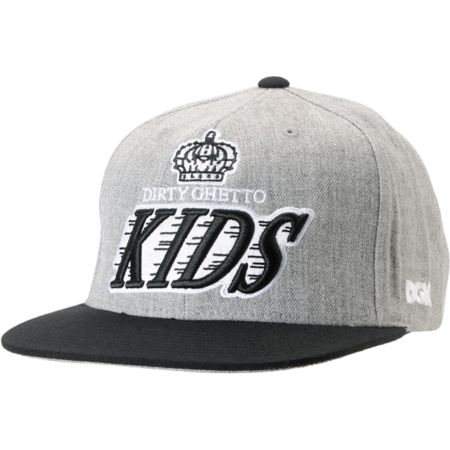 DGK Crown Heather Grey & Black Snapback Hat