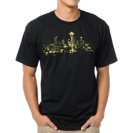 Casual Industrees Sky Light Black Tee Shirt