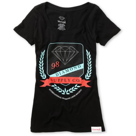 Diamond Supply Girls Society Black Tee Shirt