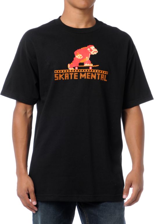Skate Mental Monkey Black Tee Shirt
