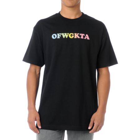 Odd Future Acronym Rainbow Black Tee Shirt
