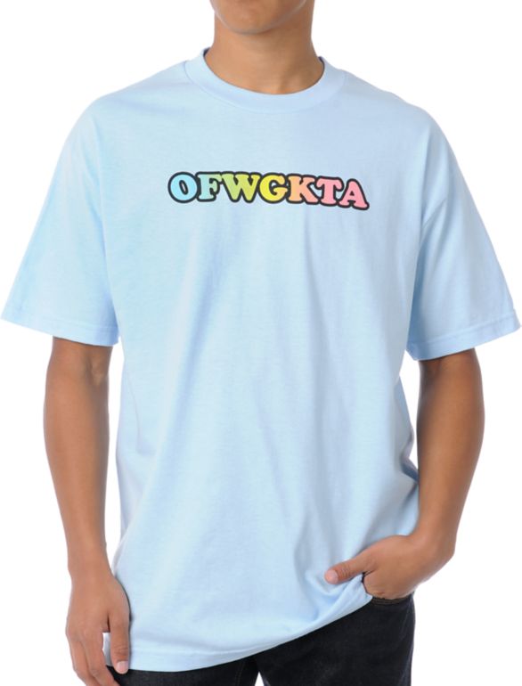 Odd Future Acronym Rainbow Light Blue Tee Shirt