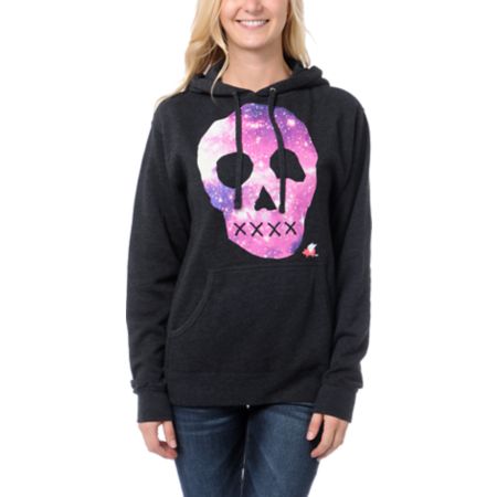 Glamour Kills Space Skull Charcoal Pullover Hoodie