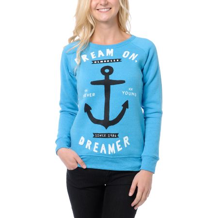 Glamour Kills Dream On Dreamer Teal Crew Neck Sweatshirt