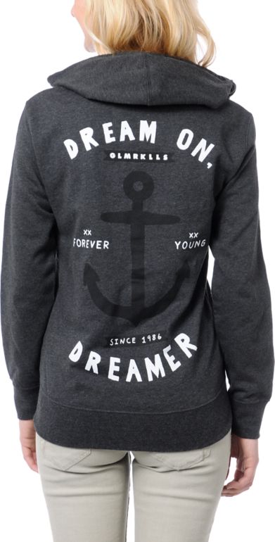 Glamour Kills Dream On Dreamer Charcoal Hoodie