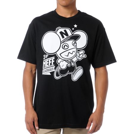 Neff x Deadmau5 Neffmau5 1 Up Black Tee Shirt