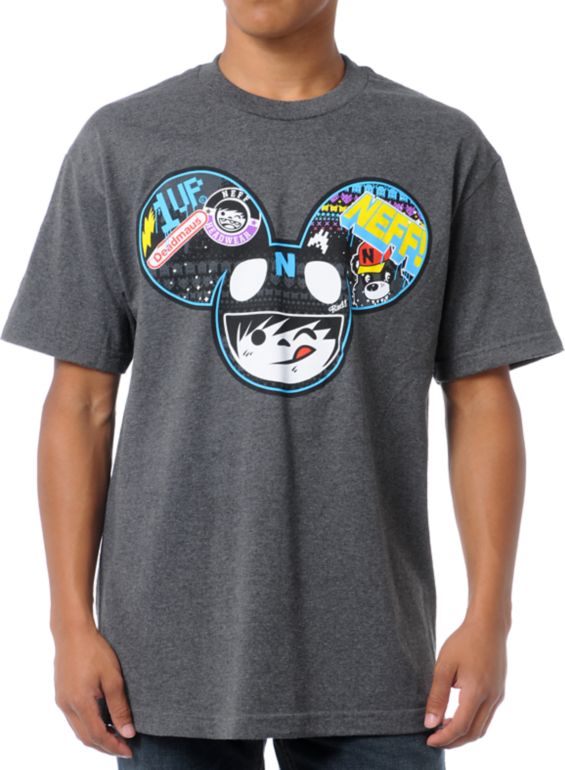 Neff x Deadmau5 Neffmau5 Radder Charcoal Tee Shirt