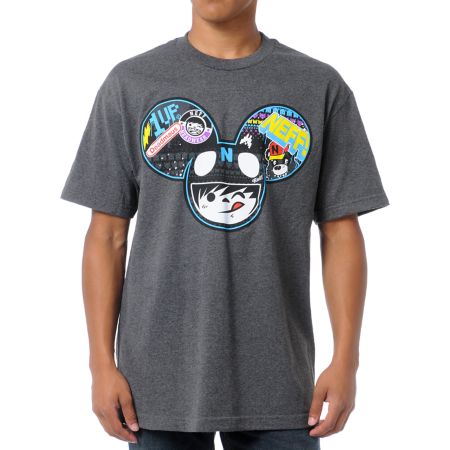 Neff x Deadmau5 Neffmau5 Radder Charcoal Tee Shirt
