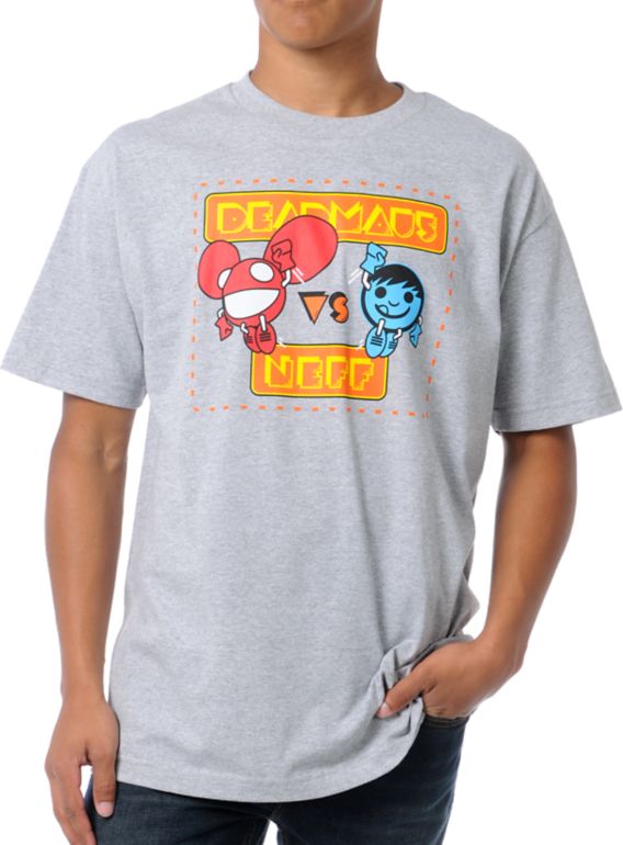 Neff x Deadmau5 Versus Neffmau5 Athletic Grey Tee Shirt