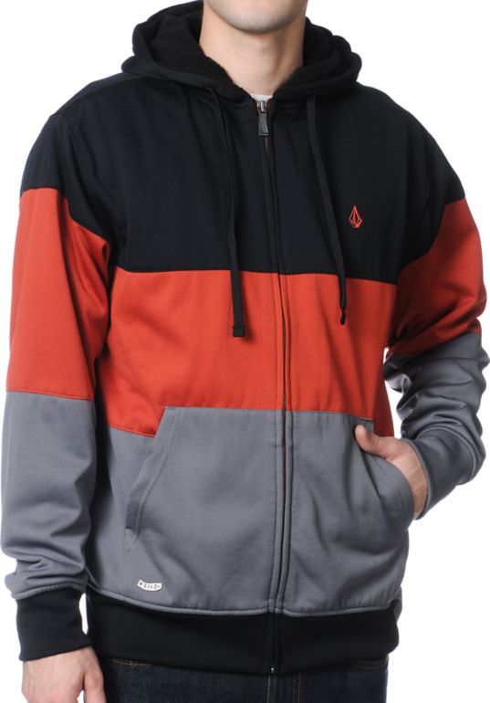 Volcom V4S Black Sherpa Hydro Tech Fleece Jacket