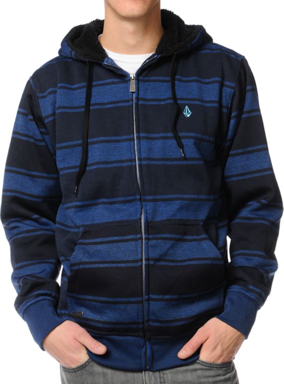 Volcom Spunch Blue Sherpa Tech Fleece Jacket