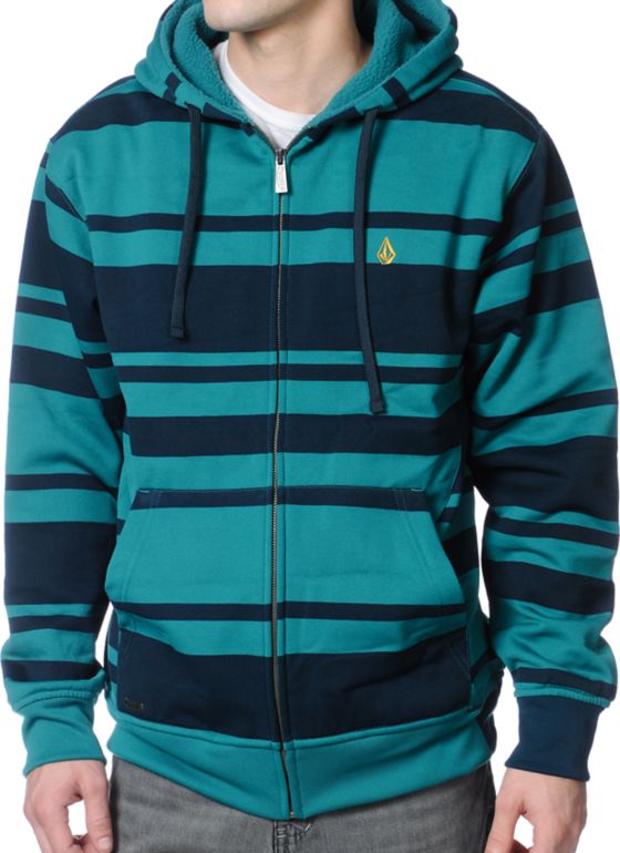 Volcom EDS Green Stripe Hydro Tech Fleece Jacket