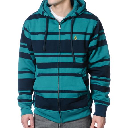 Volcom EDS Green Stripe Hydro Tech Fleece Jacket