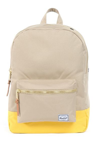 Herschel Supply Taupe & Yellow Mid-Volume Settlement Backpack