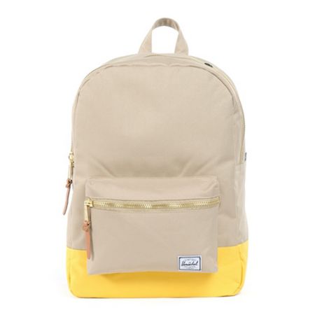 Herschel Supply Taupe & Yellow Mid-Volume Settlement Backpack