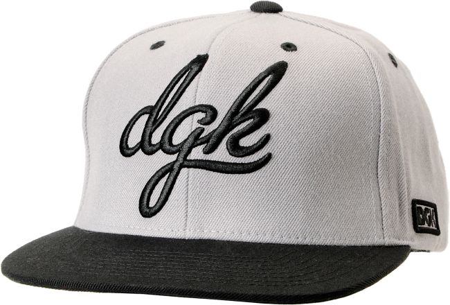 DGK Cursive Grey & Black Snapback Hat