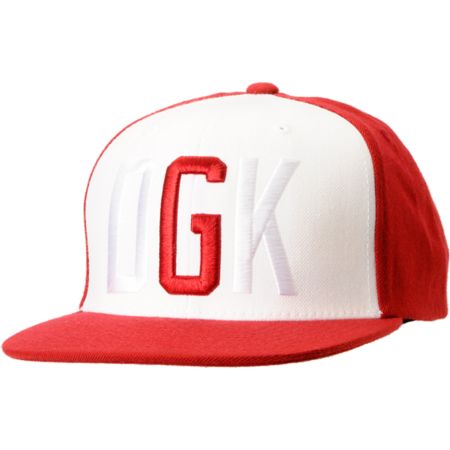 DGK G Red & White Snapback Hat