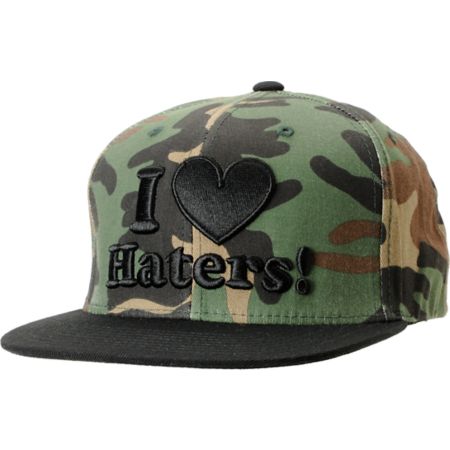 DGK I Love Haters Camo & Black Snapback Hat