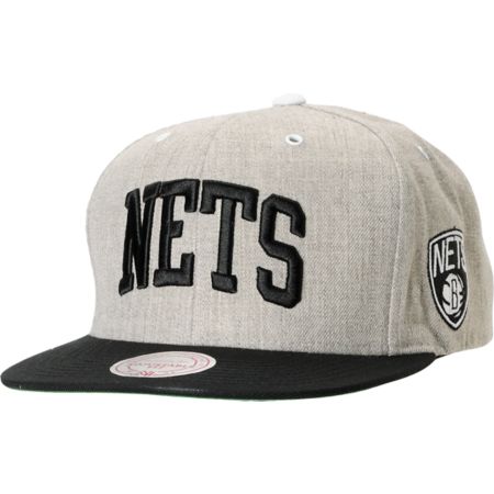 NBA Mitchell and Ness Brooklyn Nets Arch Road Grey Snapback Hat