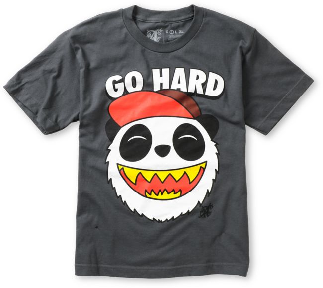 A-Lab Boys Go Hard Charcoal Tee Shirt