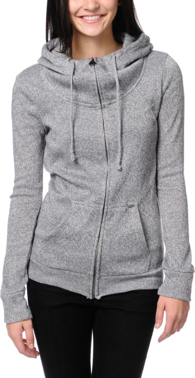 Volcom Girls Knit Me A Zip Up Hoodie