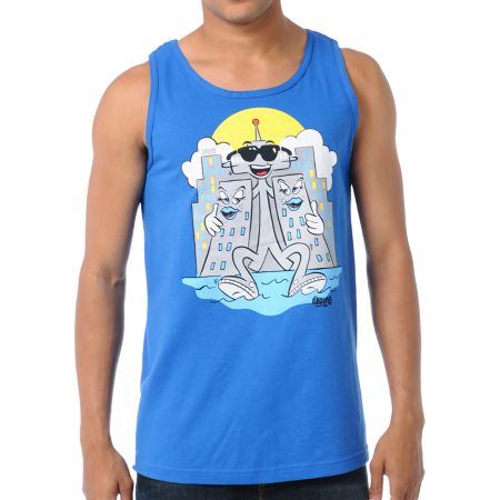 Casual Industrees Faceman Blue Tank Top